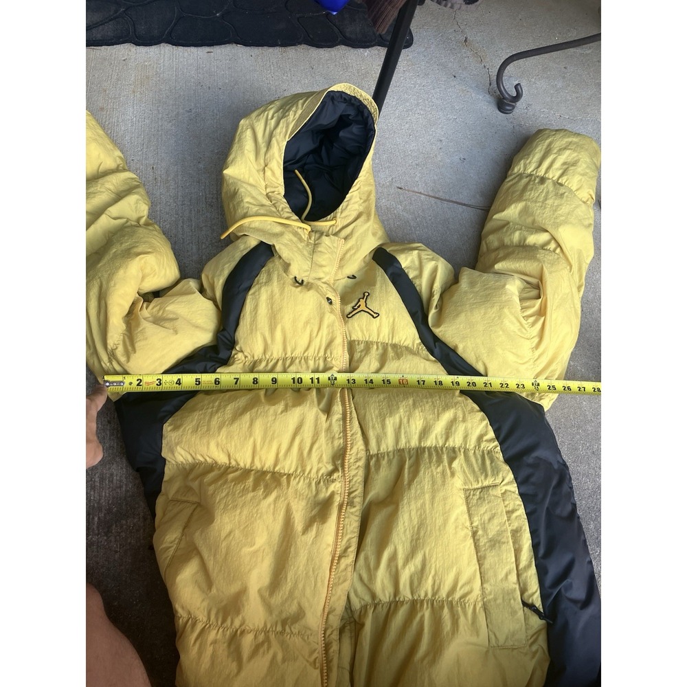 Jordan Essentials Full Zip Hooded Puffer Jacket Yellow Black DA9806-781 Men's XL - Picture 13 of 14